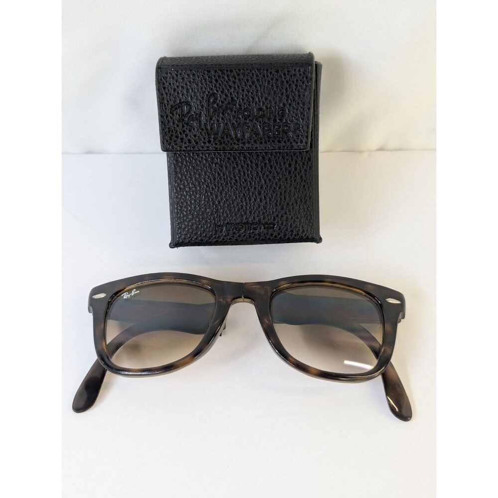 Ray-Ban RB4105 Folding Wayfarer Sunglasses Havana Brown Gradient 710/51 Foldable